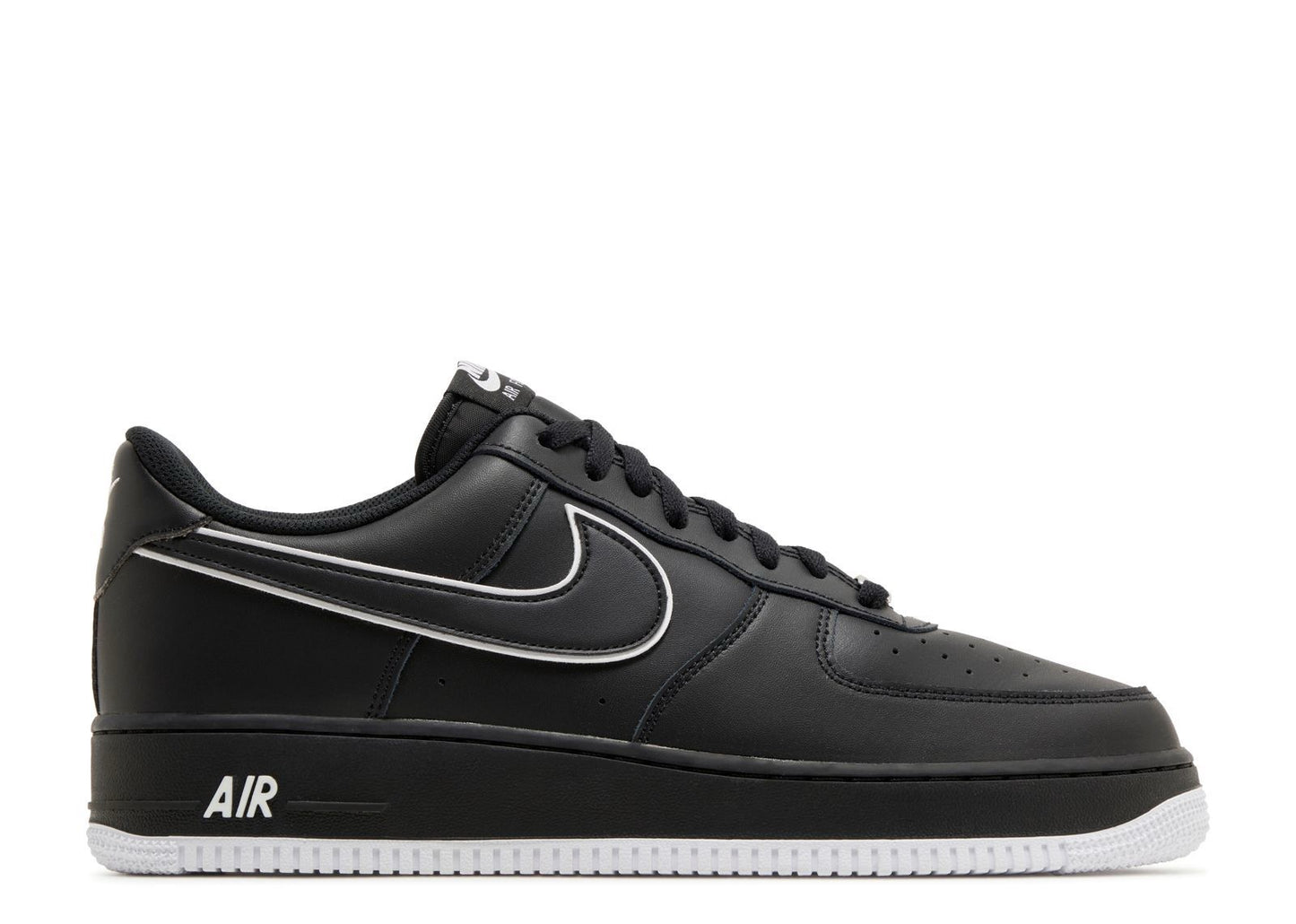AIR FORCE 1 '07 'BLACK WHITE OUTLINED SWOOSH'