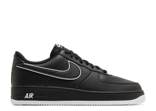 AIR FORCE 1 '07 'BLACK WHITE OUTLINED SWOOSH'